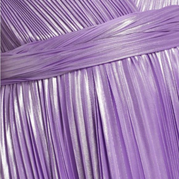 NEW Alice + Olivia Size 8 Women's Arista Lamé Halterneck Gown - Solstice - Picture 5 of 5